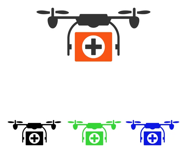 Icône de vecteur plat de drone médical — Image vectorielle