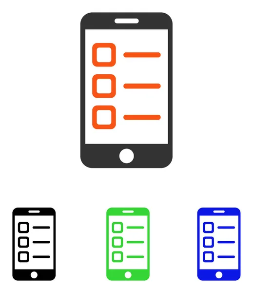 Elenco mobile Icona vettoriale piatta — Vettoriale Stock