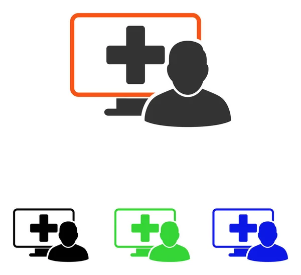 Medicina Online Flat Vector Icon — Vetor de Stock