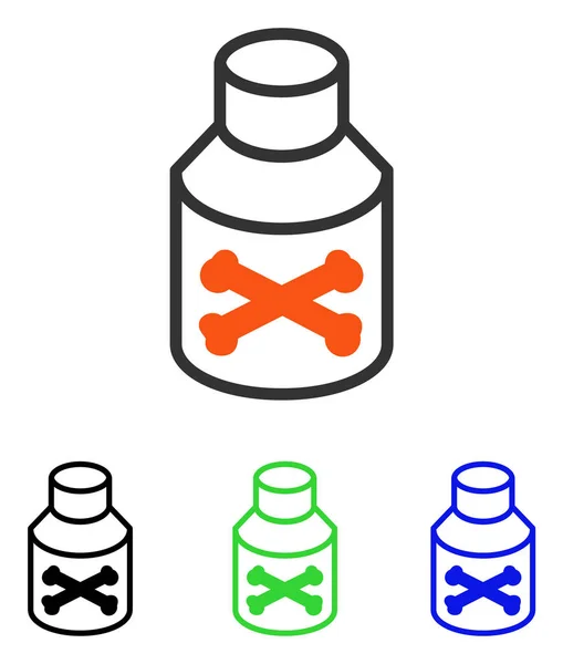 毒药瓶平面矢量图标 — 图库矢量图片