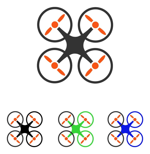 Quadcopter platt vektor symbol — Stock vektor