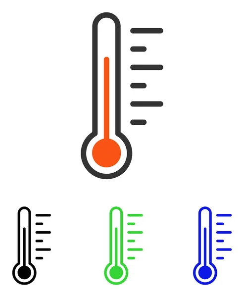 Nível de temperatura Flat Vector Icon — Vetor de Stock