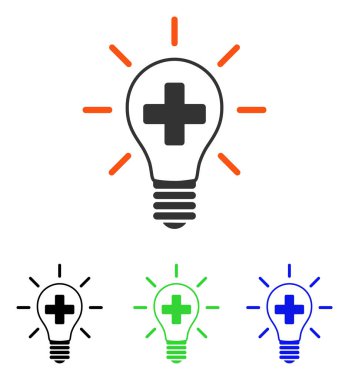 Yaratıcı tıp ampul düz vektör simgesi