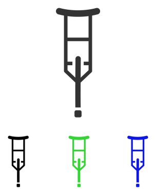 Koltuk değneği düz vektör simgesi