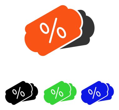 İndirim kuponları düz vektör simgesi