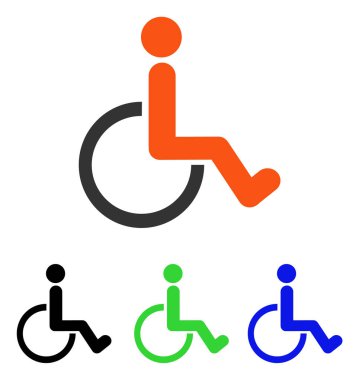 Engelli kişi düz vektör simgesi