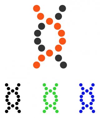 DNA sarmal düz vektör simgesi