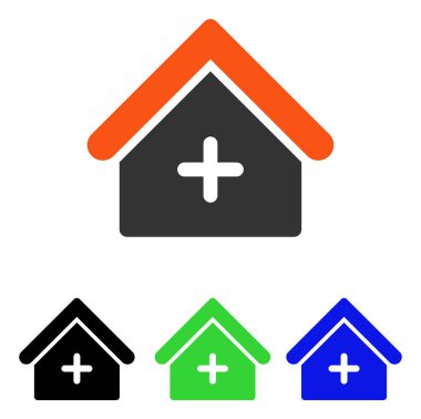 Klinik Binası düz vektör simgesi