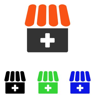 Eczane düz vektör simgesi