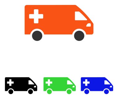 Acil durum Van düz vektör simgesi