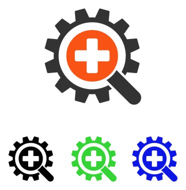 Tıbbi teknoloji düz vektör simge bulmak