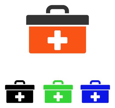 İlkyardım araç kutusu düz vektör simgesi