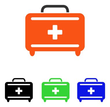 İlkyardım araç seti düz vektör simgesi