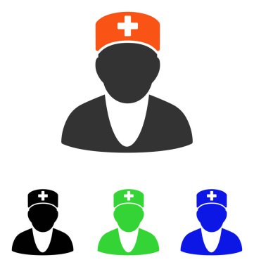 Doktor düz vektör simgesi