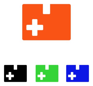 Tıbbi kutusunu düz vektör simgesi