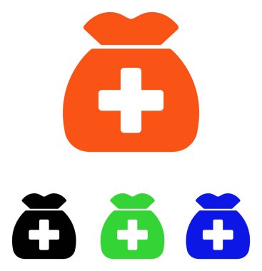 Tıbbi sermaye fonu düz vektör simgesi