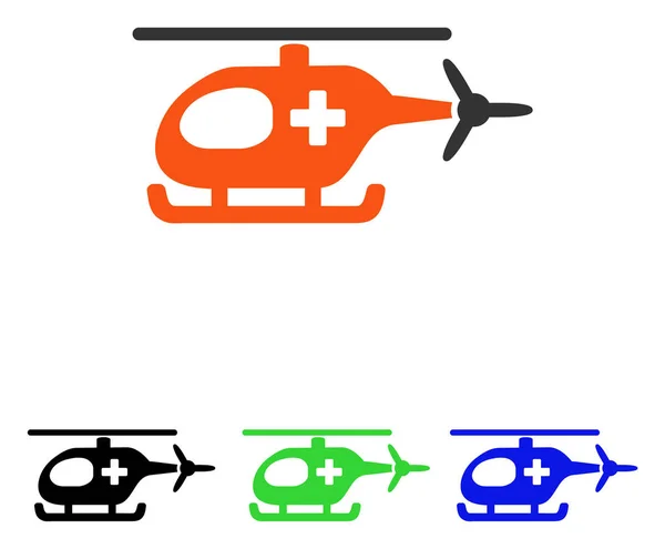 Helicóptero de emergência Flat Vector Icon — Vetor de Stock