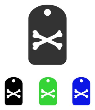 Ölüm etiketi düz vektör simgesi