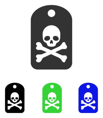 Ölüm etiket düz vektör simgesi