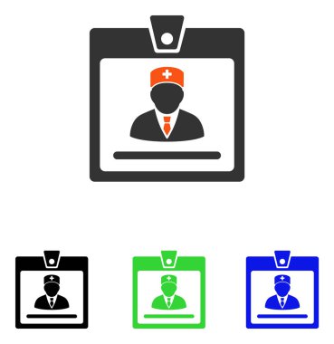 Doktor rozet düz vektör simgesi