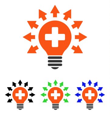 Dezenfeksiyon lamba düz vektör simgesi