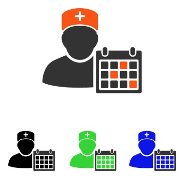 Doktor takvim düz vektör simgesi
