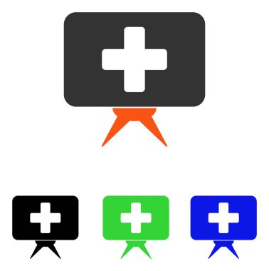 Sağlık hizmeti sunum düz vektör simgesi