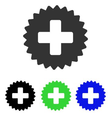 Sağlık damgası düz vektör simgesi