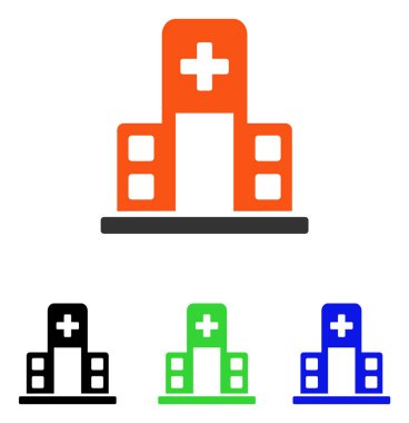 Hastane Binası düz vektör simgesi