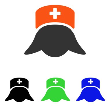 Hastane hemşire kafa düz vektör simgesi