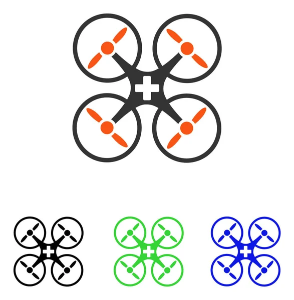 Tıbbi dron düz vektör simgesi