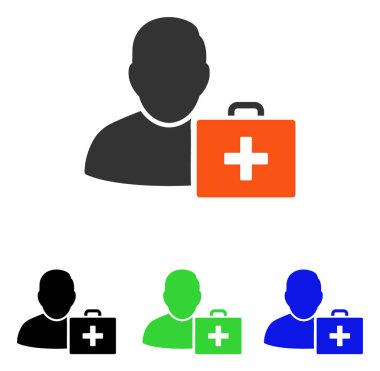 İlk yardım adam düz vektör simgesi