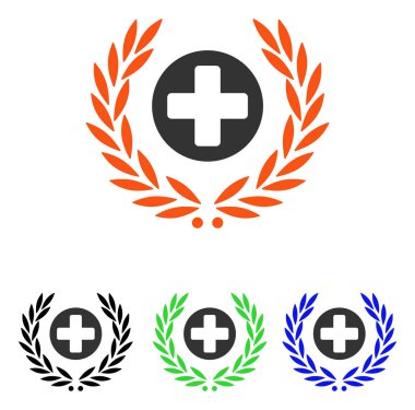 Sağlık Embleme düz vektör simgesi