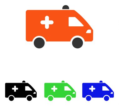 Hastane araba düz vektör simgesi
