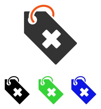 Hastane etiketi düz vektör simgesi