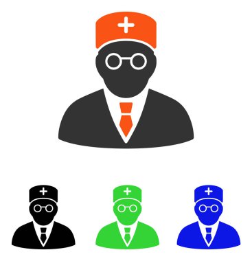 Ana doktor düz vektör simgesi