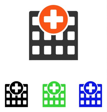 Hastane düz vektör simgesi