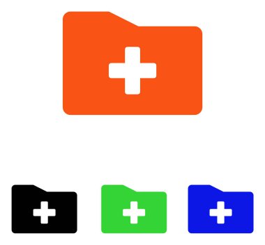 Tıbbi klasör düz vektör simgesi