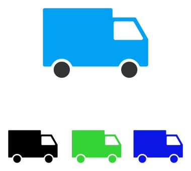 Kargo Van düz vektör simgesi