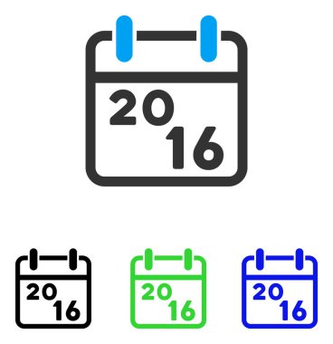 2016 takvim düz vektör simgesi