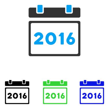 2016 takvim düz vektör simgesi