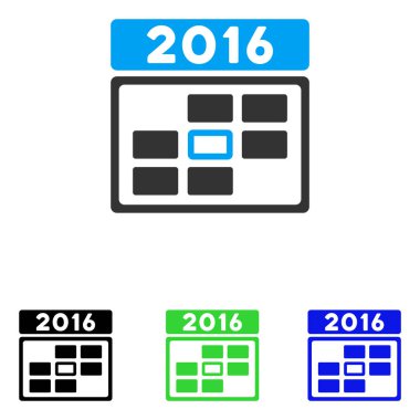 2016 güncel değil düz vektör simgesi