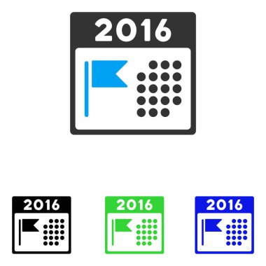 Düz vektör simge 2016 tatil takvimi