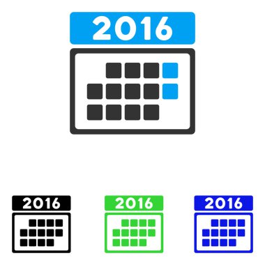 Düz vektör simge 2016 ay takvimi