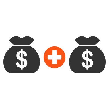 Para çantaları düz simgesi ekleme