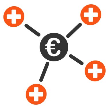 Euro tıbbi Linkler düz simgesi