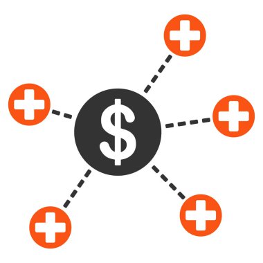 Mali tıbbi Linkler düz simgesi