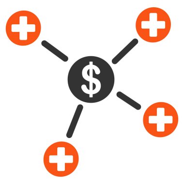 Mali tıbbi Linkler düz simgesi