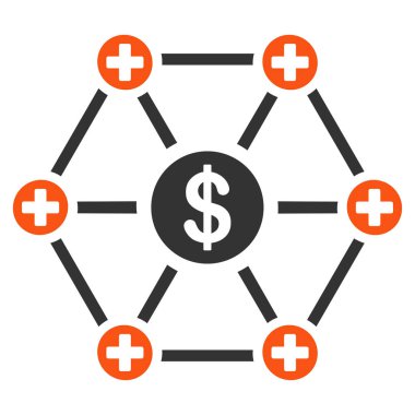 Mali tıp ağ düz simgesi