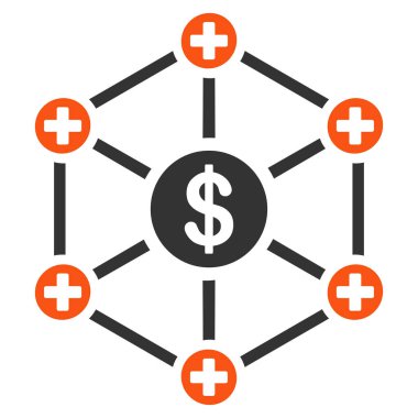 Mali tıp ağ düz simgesi